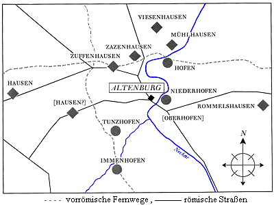 Die Lage der "hausen"-Orte